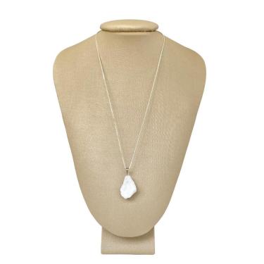 Imagem de Colar prata 925 howlita bruta legítima ponte vecchio joias