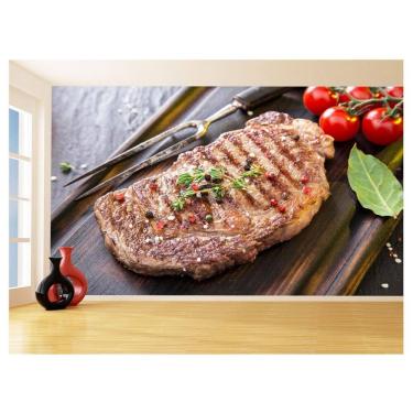 Imagem de Papel De Parede Alimentos Carne Churrasco Bife 3,5M Al283