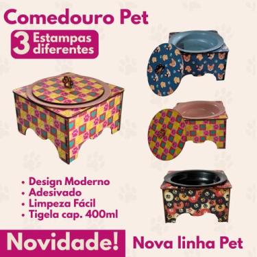 Imagem de Comedouro PET em MDF Adesivado - celoplast, Azul