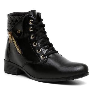 Imagem de Bota Feminina Botinha Cano Curto Com Zíper - VIA LIVRE, Preto, 40
