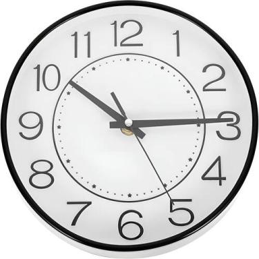 Imagem de Relógio De Parede Analógico Preto Silencioso Decoração - Shopmix