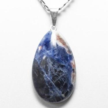 Imagem de 10 Pingentes de Gota de Sodalita Azul em Pedra Natural com Montagem Pr