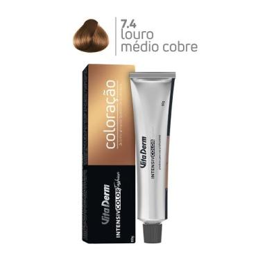 Imagem de Coloração Profissional 7.4 Louro Médio Cobre 60g - Vita Derm - Coloraç