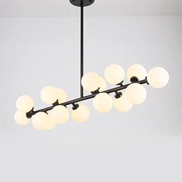 Imagem de Lustre Pendurado - Bola de Vidro Multi-Cabeça Led Decoração Luzes Quarto Sala de Estar Luminárias de Decoração Douradas, Decoração Moderna