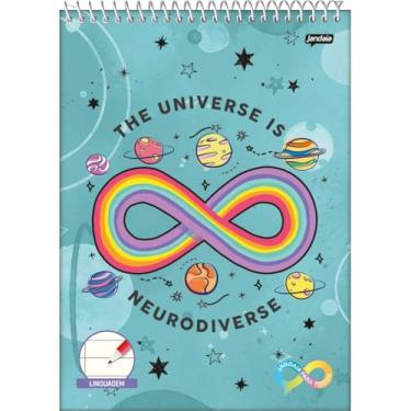 Imagem de Kit de Cadernos, Jandaia, 1 Matéria, Capa Dura, Neuro, Espiral, Topo Linguagem, 60 Folhas, Pacote com 5