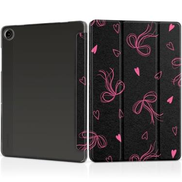 Imagem de MEEgoodo Capa para Samsung Galaxy Tab A9 Plus 27.9 cm 2023 (compatível com o modelo SM-X210/X216/X218), capas para tablet A9+ com textura de seda e capa traseira transparente para PC, laço de fitas