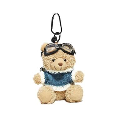 Imagem de PTILSERY Adorável urso chaveiro pingente para bolsa e chaveiro de pelúcia para telefone charme decoração animal