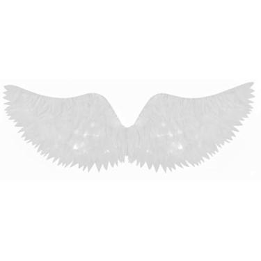 Imagem de Asa De Anjo Preta Branca ou Vermelha Infantil e Juvenil Feminina Com LED Festa Fantasia Halloween Carnaval (Branco)