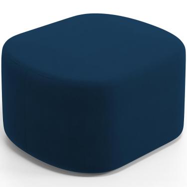 Imagem de Puff Decorativo Orgânico para Living Quarto 70cm Doha W01 Suede Azul Marinho - Lyam Decor