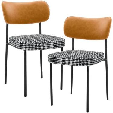 Imagem de Kit 02 Cadeiras Decorativas Estofada Sala Jantar Melina L02 material s
