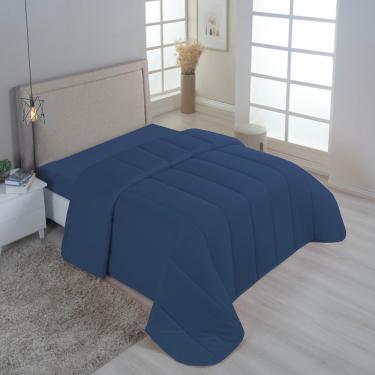 Imagem de Edredom Minimal King Super Macio Malha 100% Algodão 01 Peça - Azul Marinho