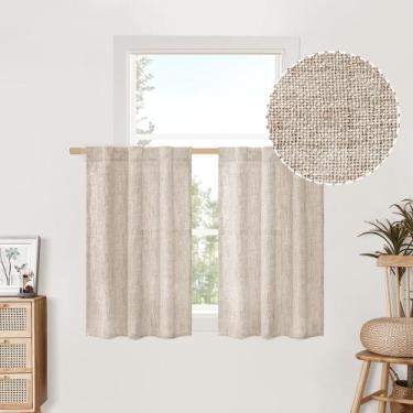 Imagem de Cortinas BGment Linen de 91 cm de comprimento para janela de cozinha, 