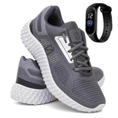 Imagem de Tênis Masculino de Corrida e Academia Super Leve e Confortável com Relógio-Masculino