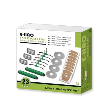 Imagem de E-HAO Peças de reposição e acessórios de bolsas para iRobot Roomba Combo 405, Combo 505. Bolsas, rolo de borracha, almofadas de esfregão, filtros HEPA e escova lateral de borda