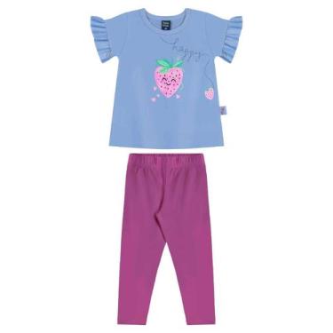 Imagem de Conjunto Blusa e Legging Menina Bee Loop, Azul, 1