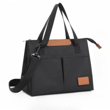 Imagem de Bolsa Térmica Lancheira Marmita com Alça de Ombro – Ideal para Trabalho, Academia, Escola e Passeios (Preto)