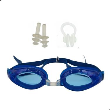 Imagem de Kit óculos De Natação Infantil Criança Com Narizeira E Protetores De Ouvido Treinos Piscina Praia Cores Sortidas Cor:azu