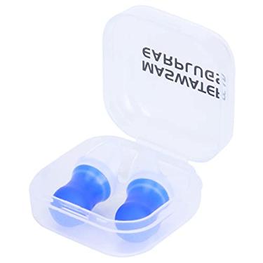 Imagem de GLOGLOW 2PCS Plugues de Ouvido Redução de Ruído Impermeável Silicone Ouvido para Nadar, Voar - Pressão Reutilizável Reduzindo o Plugue de (Tamanho grande azul + caixa de PP)