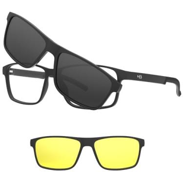 Imagem de Armação de Óculos Clip On HB Switch 0538 - Preto 55-2 Clip On Night Drive