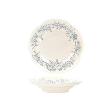 Imagem de Pratos retrô azuis de cor sólida de cerâmica nórdica fresca - agulha de pétala de 23 cm