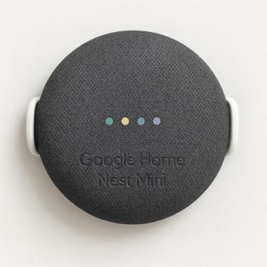Imagem de Suporte de Parede Google Home Nest Mini 1ª e 2ª Geração, PLA Ecológico, Encaixe Perfeito, Acessório Smart Speaker, Suporte Organizacional, Acompanha Parafusos e Buchas (Branco)