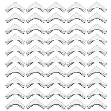 Imagem de Cantos de livros de metal de 22 mm, 50 peças, protetor de cantos de livros, retrô, metal decorativo para artesanato, álbum de fotos, encadernação de livros, tom prateado