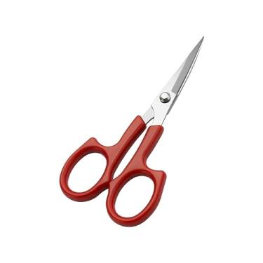 Imagem de Tesoura pequena, tesoura de costura pequena com pontas de aço inoxidável, tesoura de corte de linha de costura de 13 cm para costura, acolchoamento, artesanato, 1 pacote (vermelho)