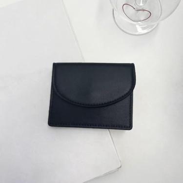 Imagem de Bolsa de dinheiro dopamina cor PU carteiras femininas porta-cartões pequenos feminino (preto), Preto, Porta-moedas