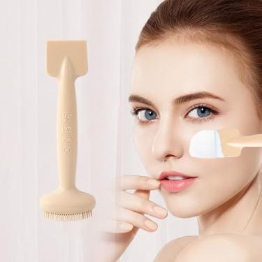 Imagem de Pincel de silicone para máscara facial, pincel aplicador de filme de lama para ferramentas aplicadoras faciais, bege