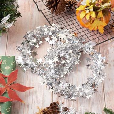 Imagem de Guirlandas de estrela, estrela, Natal, metal, arame, guirlanda, para árvore de Natal, casa, casamento, aniversário, festa, enfeite festivo, 2 peças, 7,5 m/peça