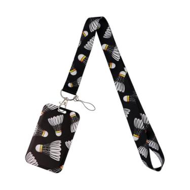 Imagem de Cordão de identificação de badminton para estudantes para crachá de identificação e chaves, chaveiro de cordão fofo para mulheres