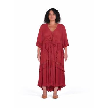 Imagem de City Chic Vestido feminino plus size - Rosie, Vermelho, 58