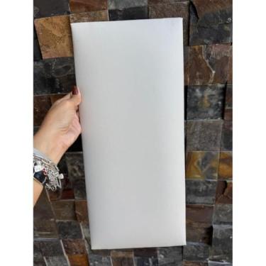 Imagem de Conjunto Cabeceira Cama estofado em couro sintético 45x20cm, decoração de quarto(BEGE COURINO,CASAL PADRÃO - 7 PLACAS)