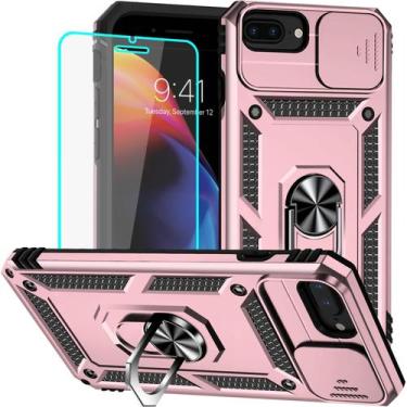 Imagem de Capa HNHYGETE para iPhone 8 Plus com suporte de anel, nível militar