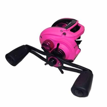 Imagem de Carretilha Para Pesca Maruri Bronx Pink 11r Carretel Fundo Lado Da Manivela Esquerda