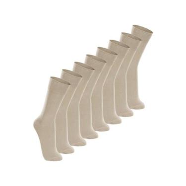 Imagem de Kit com 8 Pares de Meias Casual Lupo 1210-201, Bege, 45-48