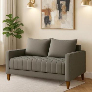 Imagem de Puff Requinte Linho Alta Qualidade Namoradeira Sofisticado - Brumato