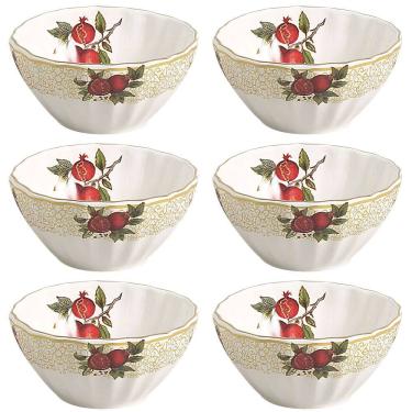 Imagem de Conjunto de 6 Bowls Encanto Dourado de Cerâmica 400ml - Scalla