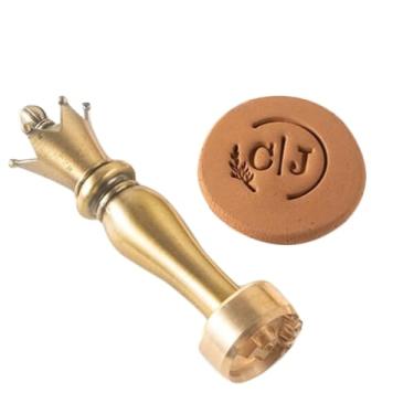 Imagem de Carimbo de cerâmica personalizado de argila de assinatura personalizada para carimbo de latão de cerâmica com seu design ideal para argila, assinatura de sabão (5 cm)
