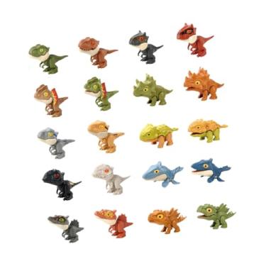 Imagem de Esquirla 20 Dinossauros de Brinquedo com Dedos Mordedores, Fantoches de Dinossauros, Brinquedo Educativo para Rechear Ovos de Páscoa e Natal