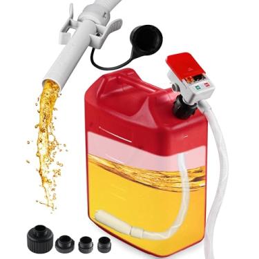 Imagem de Bomba de transferência de combustível alimentada por bateria com parada automática, bomba de transferência de lata de gás de 2,4 GPM para gasolina, diesel, querosene, água