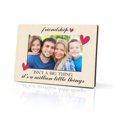 Imagem de DRWJPAT Moldura magnética para fotos da amizade, mini molduras magnéticas para armário de geladeira para casa, presentes de aniversário de Natal e Ação de Graças para amigos Bestie, ímãs de moldura de