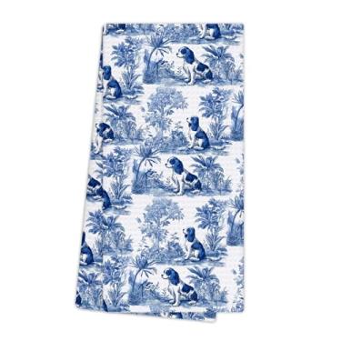 Imagem de EGBTL Chinoiserie Cavalier King Charles Spaniel Toalhas de cozinha, presentes Cavalier King Charles Spaniel Toalhas de mão para decoração de banheiro, presente para amantes de cães, panos de prato