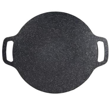 Imagem de Grelha de aço inoxidável de 34 cm para churrasco coreano, com alças, compatível com gamas de gás e indução