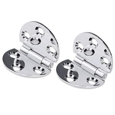 Imagem de 2 peças de dobradiças de cobre de 180 graus, dobradiça redonda para móveis de máquina de costura de mesa dobrável, design versátil, aparência suave, fácil instalação