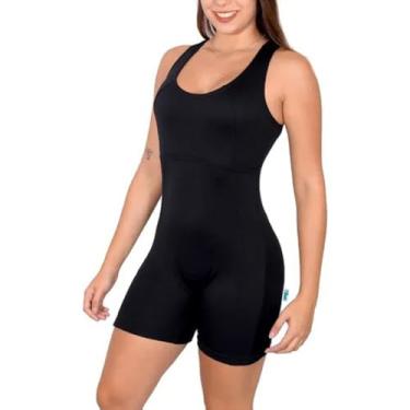 Imagem de Maiô Natação Macaquinho Pé na Água GD1003h (Preta, GG)