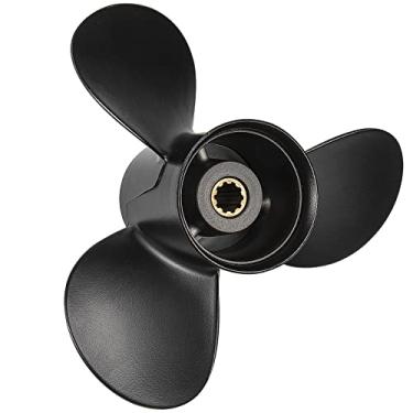 Imagem de Qiclear 9,9 x 12 Pitch 48-896900A40 10 Spline Tooth Upgrade OEM Alumínio Barco Hélice para Motores Mercury 25-30HP/ Tohatsu Nissan 3R0B64525-1 9 7/8x12 7.6 cm Caixa de engrenagens, Rh