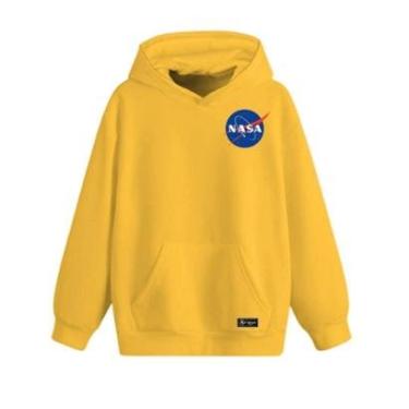 Imagem de Blusão Moletom Canguru Nasa Infantil Personalizado com Capuz e Bolso-Unissex