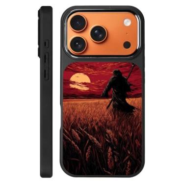 Imagem de Zhhoya Capa para iPhone 17 Pro Max, estampa de foice da morte do pôr do sol preta compatível com MagSafe capa rígida protetora para mulheres, homens, meninos e meninas