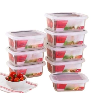 Imagem de Kit até 24 Potes Plásticos Herméticos para Mantimentos - Marmitas Fitness com Tampa Trava Grande 750ml Freezer e Microondas, Vasilhas Plasticas com Tampa(6 Unidades)